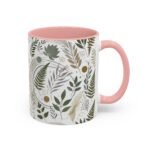 Beautiful Nature Coffee Mug featuring a stunning sunrise over a calm beach.