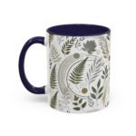 Beautiful Nature Coffee Mug featuring a tranquil garden with blooming flowers.