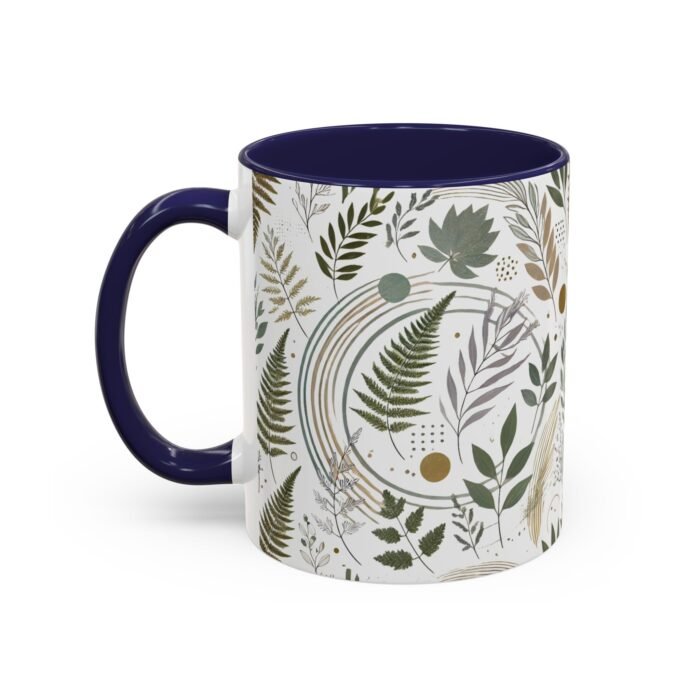 Beautiful Nature Coffee Mug featuring a tranquil garden with blooming flowers.