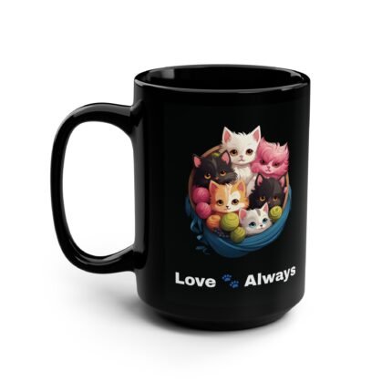 Playful kittens on 'I Love Cats' mug for cat enthusiasts.